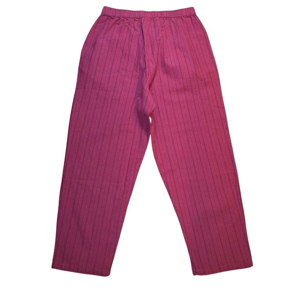 Gudrun Sjoden Pink Pinstripe Organic Cotton Hemp Pants Womens Medium Lagenlook - Picture 2 of 8